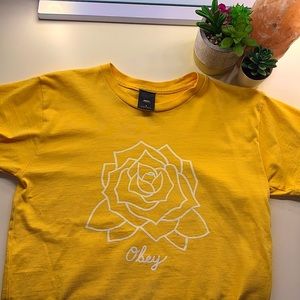 Obey Yellow Single Flower Tee